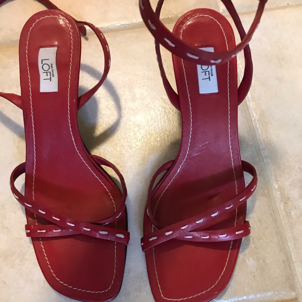 Ann Taylor red sandals with heels